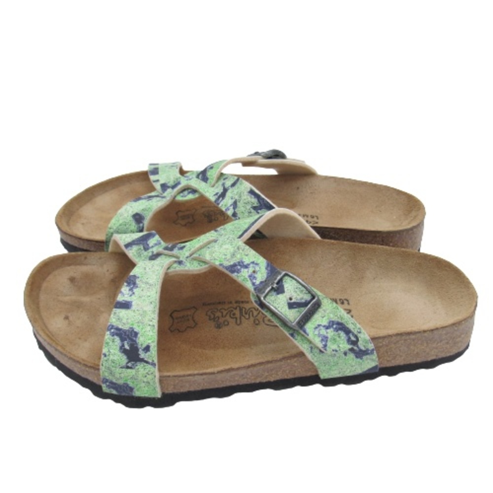 Birkenstock Birkis Size 37 L6 Sylt Criss Cross Slip On Sandal Green Blue Birko